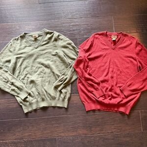 Vintage L.L. Bean Men’s cotton cashmere v-neck sweater bundle Old money prep M